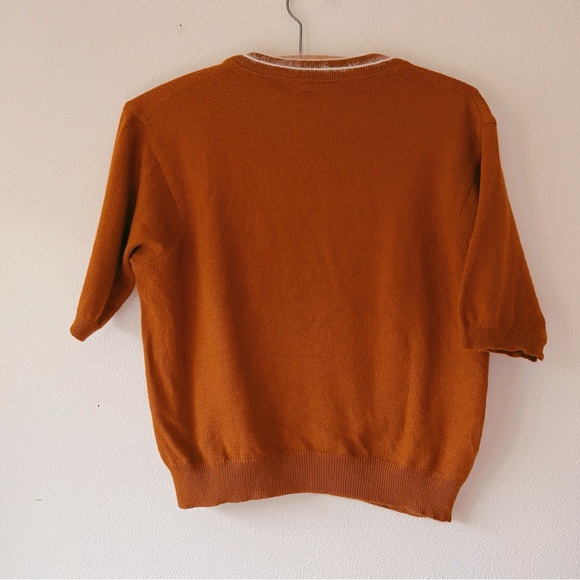 Jantzen vintage 60’s brown ringer short sleeve sweater size‎ M - Picture 5 of 7